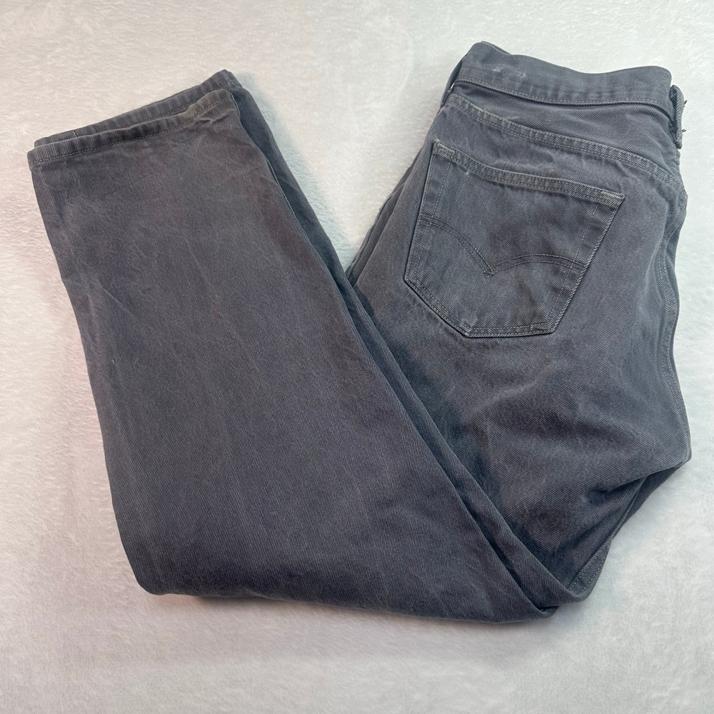Levi's 501 Jeans Mens 36x32 Gray Bleach splattered‎ Straight Leg Button Original